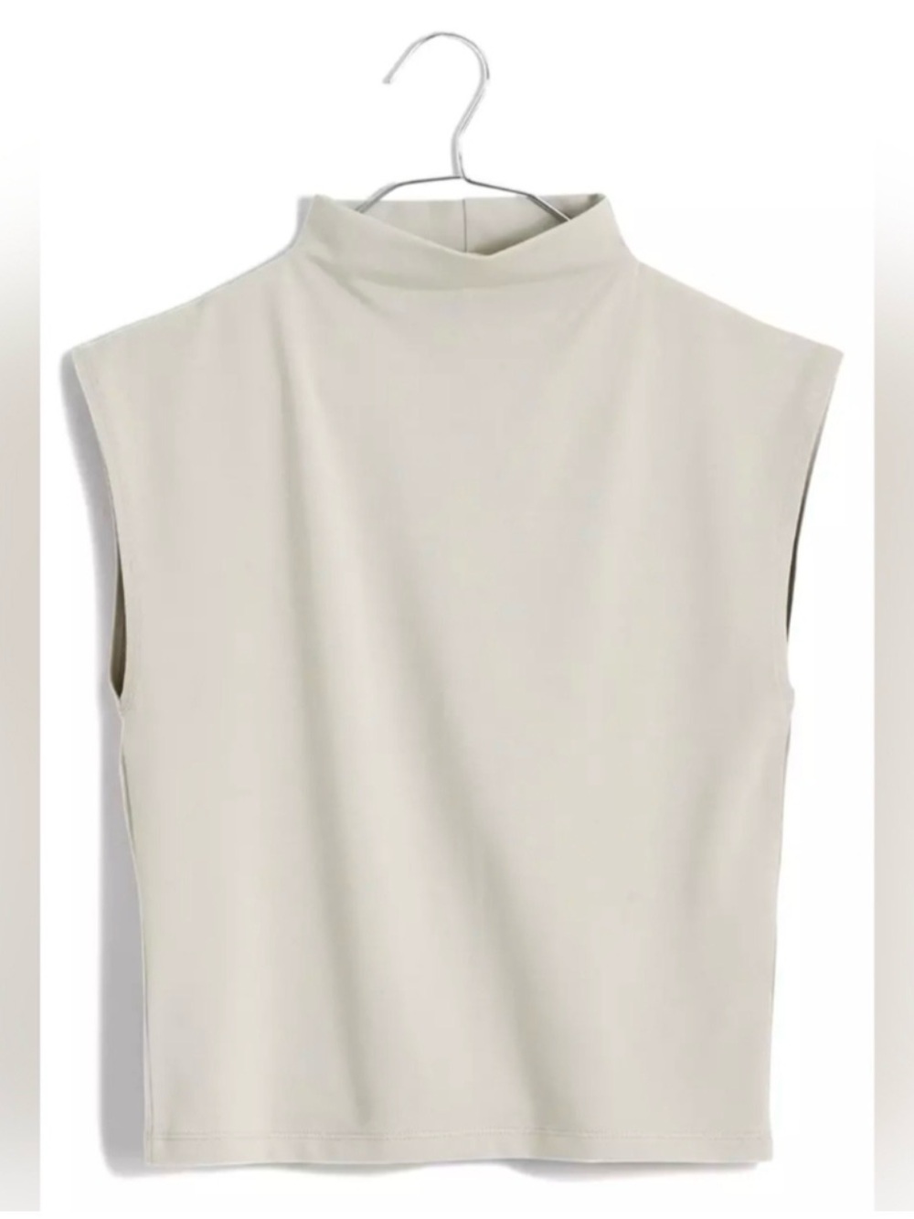 NWOT Madewell Funnelneck Cropped Muscle‎ Tee Light Grey Women's Size XXL